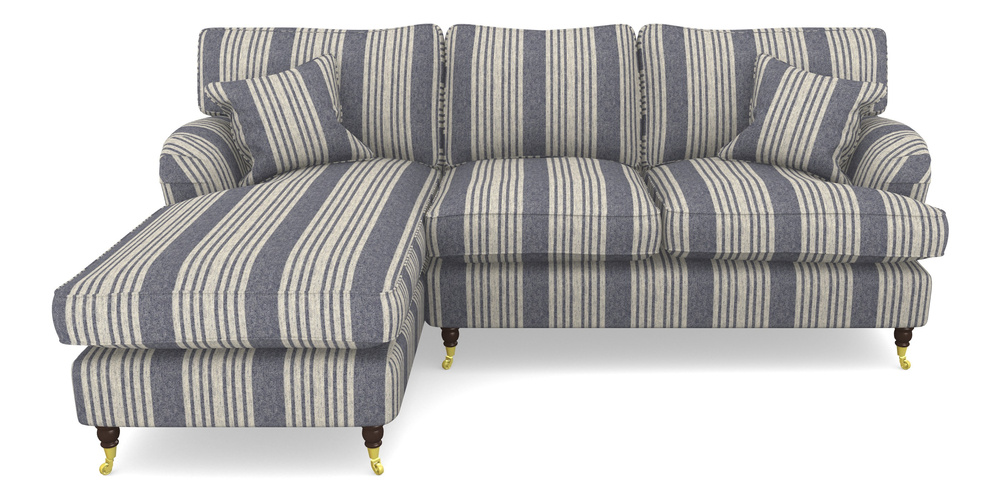 Product photograph of Alwinton Chaise Sofa Lhf In Cloth 22 - Bayadere - Deep Water from Sofas and Stuff Limited