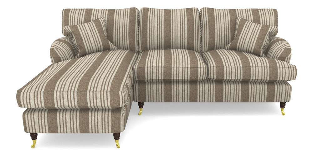 Product photograph of Alwinton Chaise Sofa Lhf In Cloth 22 - Bayadere - Peat from Sofas and Stuff Limited