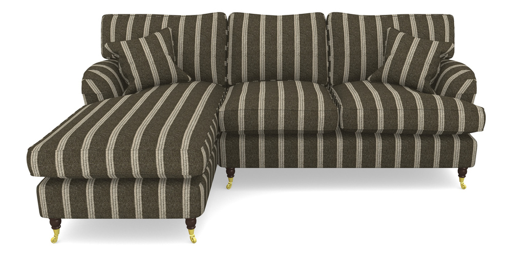 Product photograph of Alwinton Chaise Sofa Lhf In Cloth 20 - Design 2 - Olive Stripe from Sofas and Stuff Limited