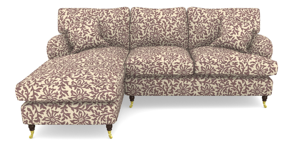 Product photograph of Alwinton Chaise Sofa Lhf In V A Brompton Collection - Floral Scroll - Cacao from Sofas and Stuff Limited