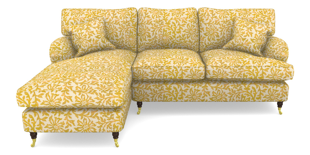 Product photograph of Alwinton Chaise Sofa Lhf In V A Brompton Collection - Floral Scroll - Corn from Sofas and Stuff Limited