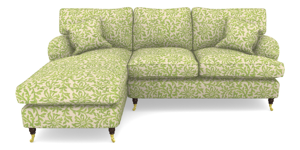 Product photograph of Alwinton Chaise Sofa Lhf In V A Brompton Collection - Floral Scroll - Lime from Sofas and Stuff Limited