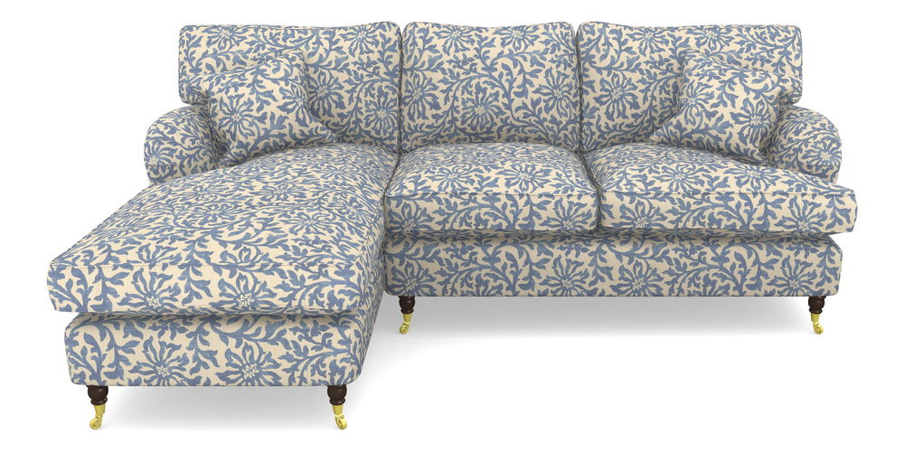 Product photograph of Alwinton Chaise Sofa Lhf In V A Brompton Collection - Floral Scroll - Morning Blue from Sofas and Stuff Limited