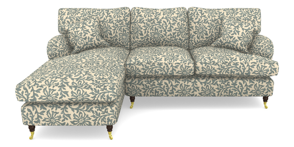 Product photograph of Alwinton Chaise Sofa Lhf In V A Brompton Collection - Floral Scroll - Pebble from Sofas and Stuff Limited