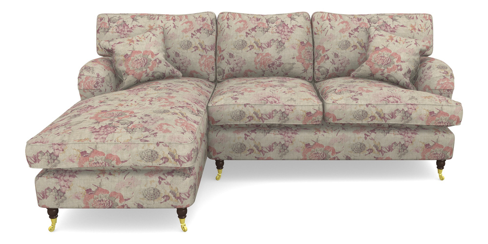 Product photograph of Alwinton Chaise Sofa Lhf In Floral Linen - Faith Antique Sangria from Sofas and Stuff Limited