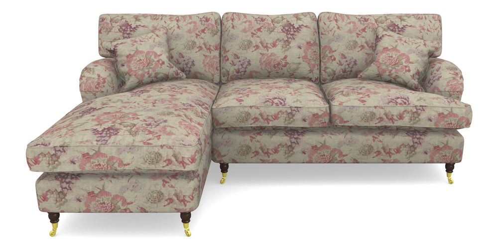 Product photograph of Alwinton Chaise Sofa Lhf In Floral Linen - Faith Rose Quartz from Sofas and Stuff Limited