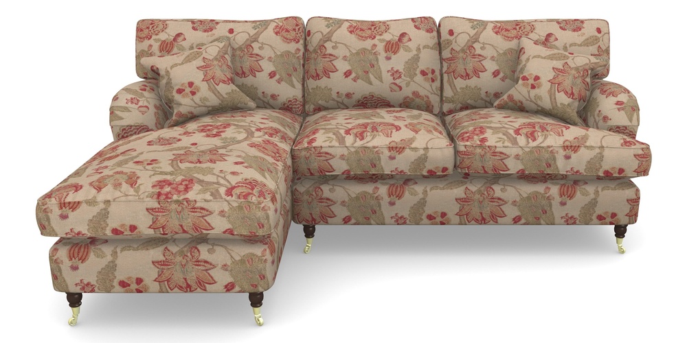 Product photograph of Alwinton Chaise Sofa Lhf In Floral Linen - Indienne T Rosso from Sofas and Stuff Limited