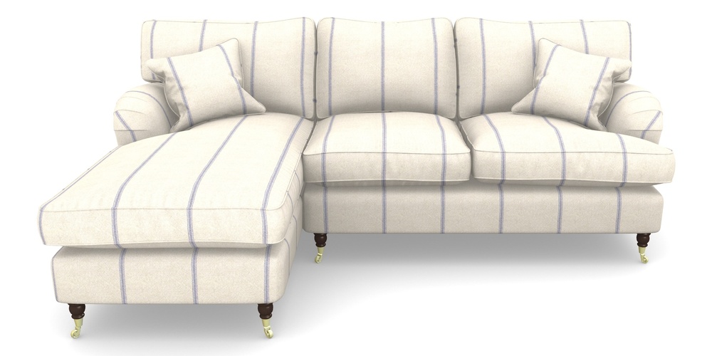 Product photograph of Alwinton Chaise Sofa Lhf In Grain Sack Stripe - Blue from Sofas and Stuff Limited