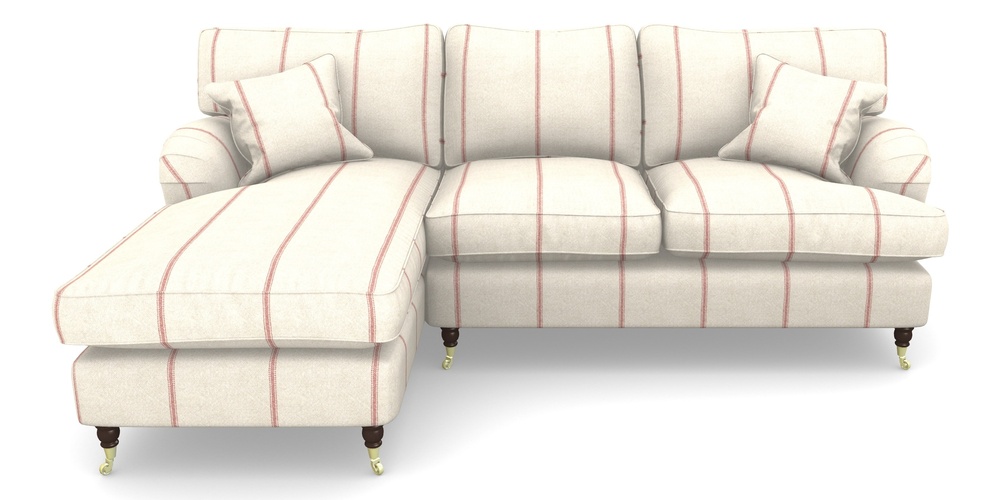 Product photograph of Alwinton Chaise Sofa Lhf In Grain Sack Stripe - Red from Sofas and Stuff Limited