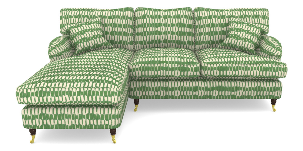 Product photograph of Alwinton Chaise Sofa Lhf In V A Brompton Collection - Ikat - Basil from Sofas and Stuff Limited