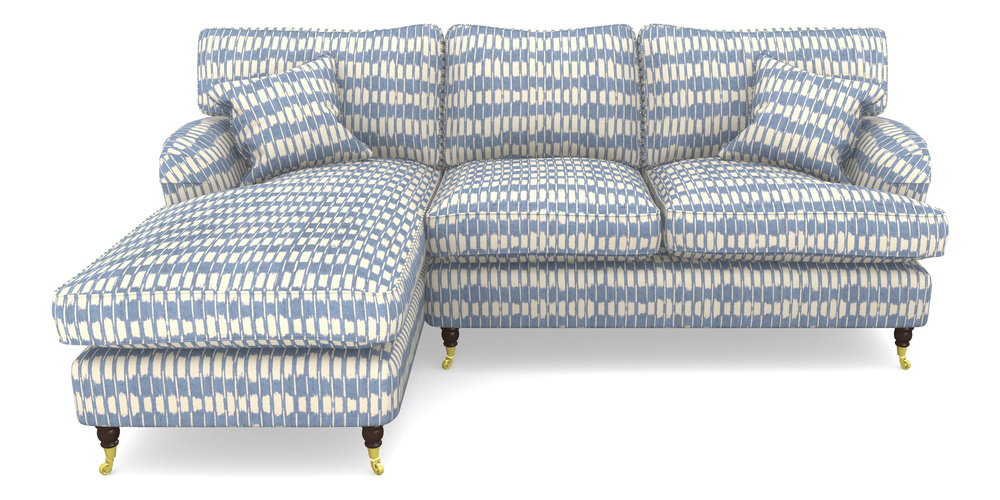 Product photograph of Alwinton Chaise Sofa Lhf In V A Brompton Collection - Ikat - Morning Blue from Sofas and Stuff Limited