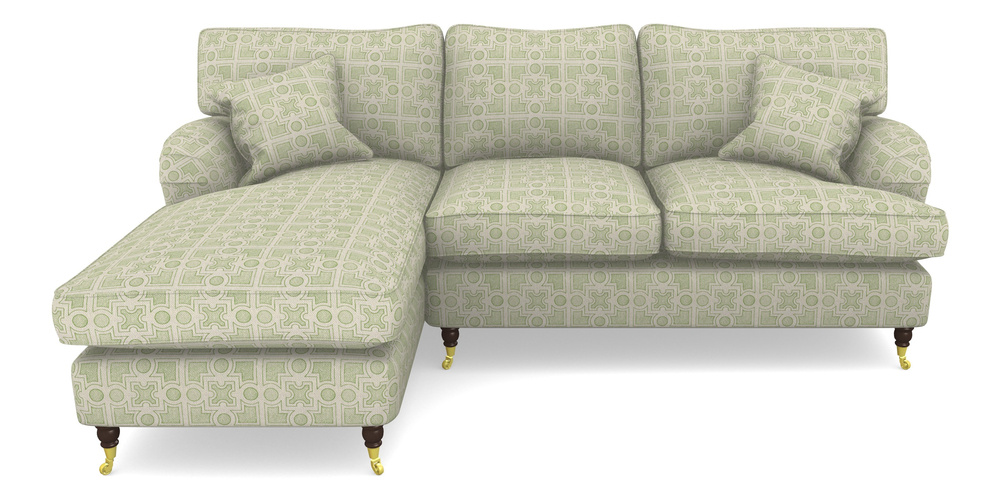 Product photograph of Alwinton Chaise Sofa Lhf In Rhs Collection - Small Knot Garden Cotton Weave - Green from Sofas and Stuff Limited