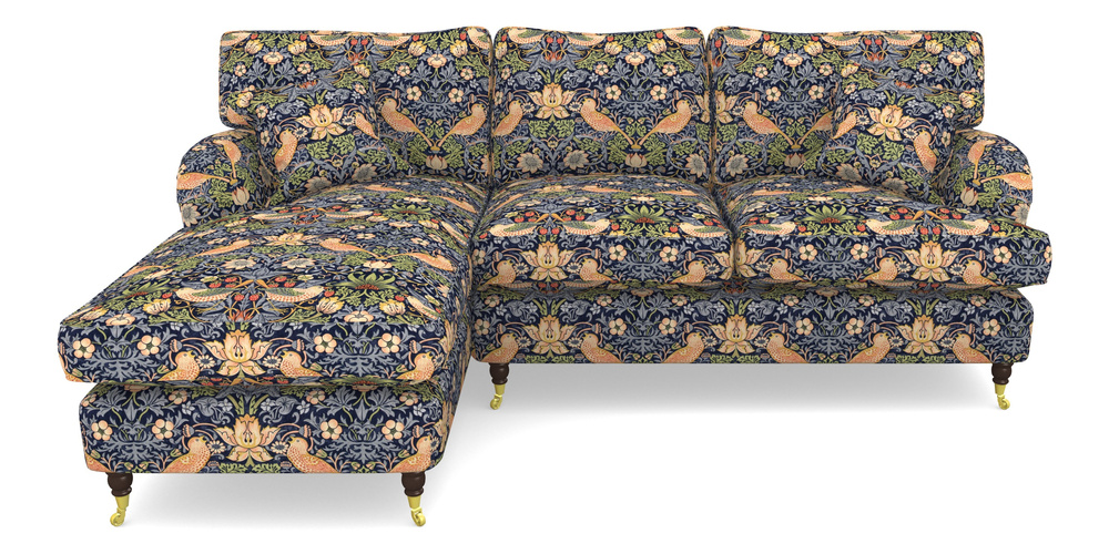 Product photograph of Alwinton Chaise Sofa Lhf In William Morris Collection - Strawberry Thief - Indigo Mineral from Sofas and Stuff Limited