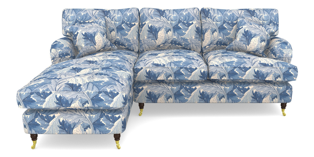 Product photograph of Alwinton Chaise Sofa Lhf In William Morris Collection - Acanthus - Woad from Sofas and Stuff Limited