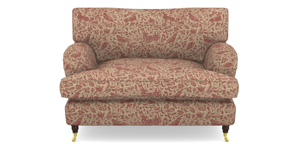 Product photograph of Alwinton Snuggler In V A Drawn From Nature - Bird And Rabbit - Red from Sofas and Stuff Limited