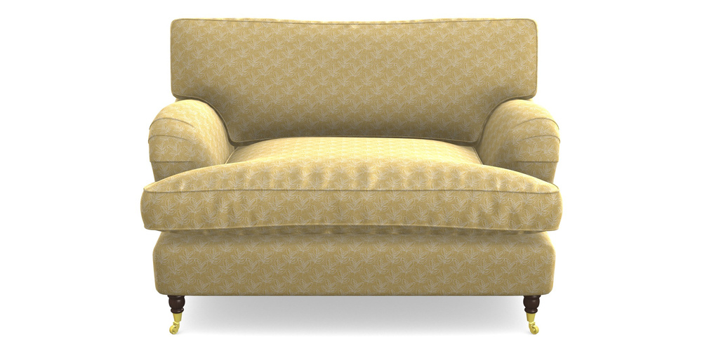 Product photograph of Alwinton Snuggler In Cloth 21 - Decorative Leaf - Canary from Sofas and Stuff Limited