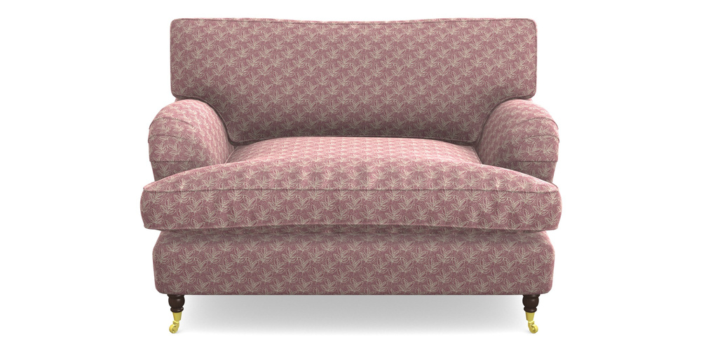 Product photograph of Alwinton Snuggler In Cloth 21 - Decorative Leaf - Cassis from Sofas and Stuff Limited