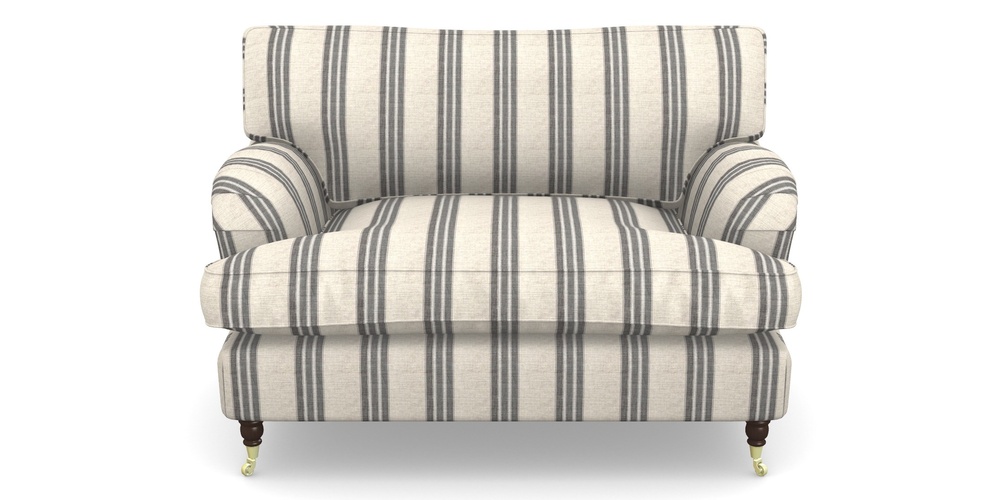 Product photograph of Alwinton Snuggler In Cloth 18 Stripes - Bengal - Bible Black from Sofas and Stuff Limited