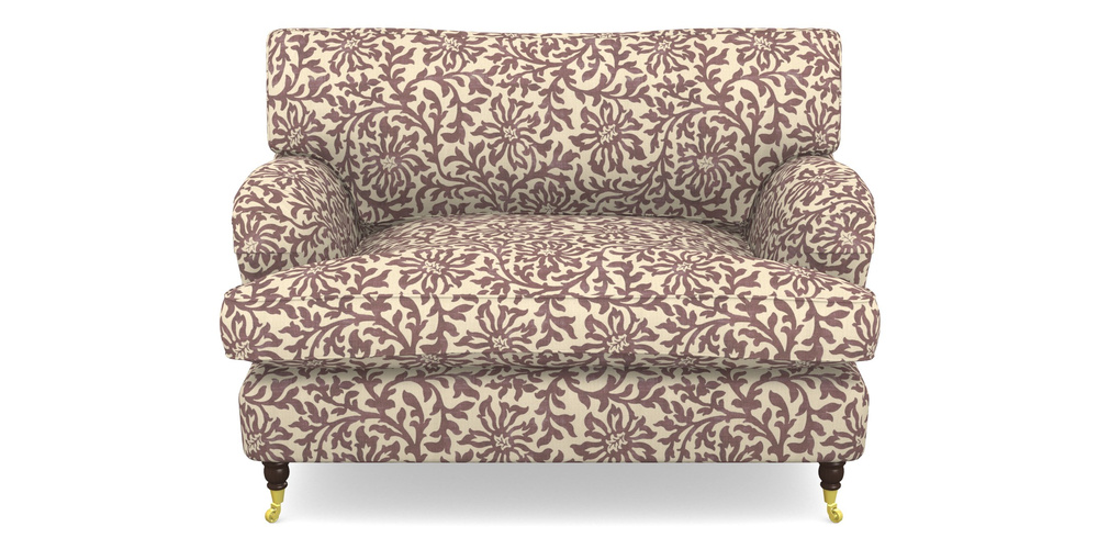 Product photograph of Alwinton Snuggler In V A Brompton Collection - Floral Scroll - Cacao from Sofas and Stuff Limited