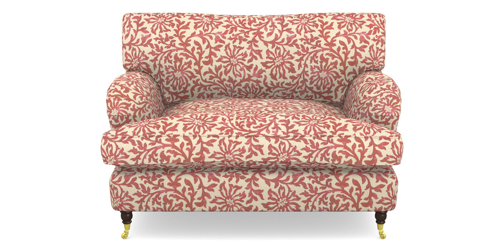 Product photograph of Alwinton Snuggler In V A Brompton Collection - Floral Scroll - Chilli from Sofas and Stuff Limited