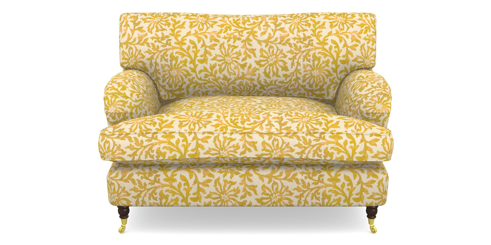 Product photograph of Alwinton Snuggler In V A Brompton Collection - Floral Scroll - Corn from Sofas and Stuff Limited