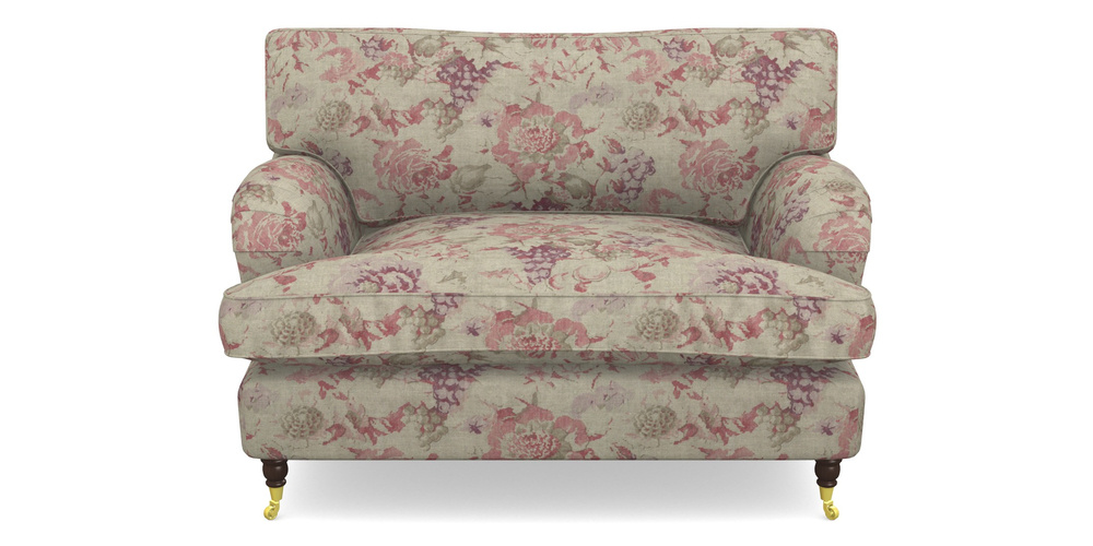 Product photograph of Alwinton Snuggler In Floral Linen - Faith Rose Quartz from Sofas and Stuff Limited