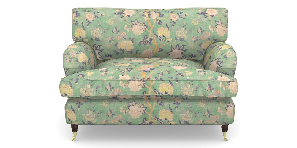 Product photograph of Alwinton Snuggler In Floral Linen - Even So Verde from Sofas and Stuff Limited