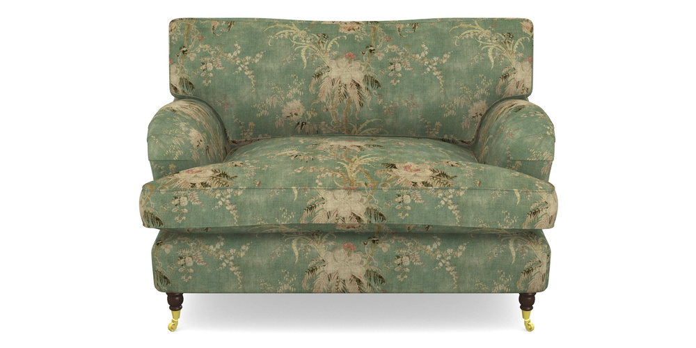 Product photograph of Alwinton Snuggler In Floral Linen - Zefferino Emerald from Sofas and Stuff Limited