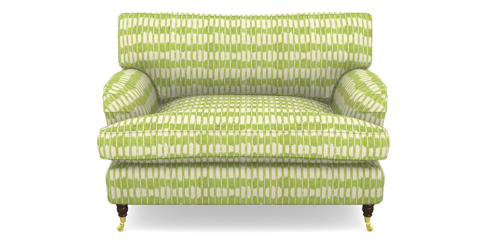 Product photograph of Alwinton Snuggler In V A Brompton Collection - Ikat - Lime from Sofas and Stuff Limited