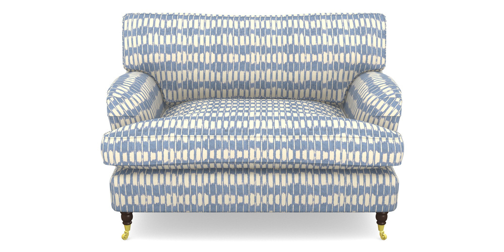 Product photograph of Alwinton Snuggler In V A Brompton Collection - Ikat - Morning Blue from Sofas and Stuff Limited