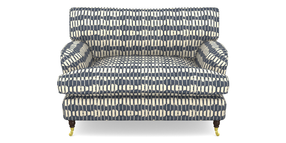 Product photograph of Alwinton Snuggler In V A Brompton Collection - Ikat - Midnight Blue from Sofas and Stuff Limited