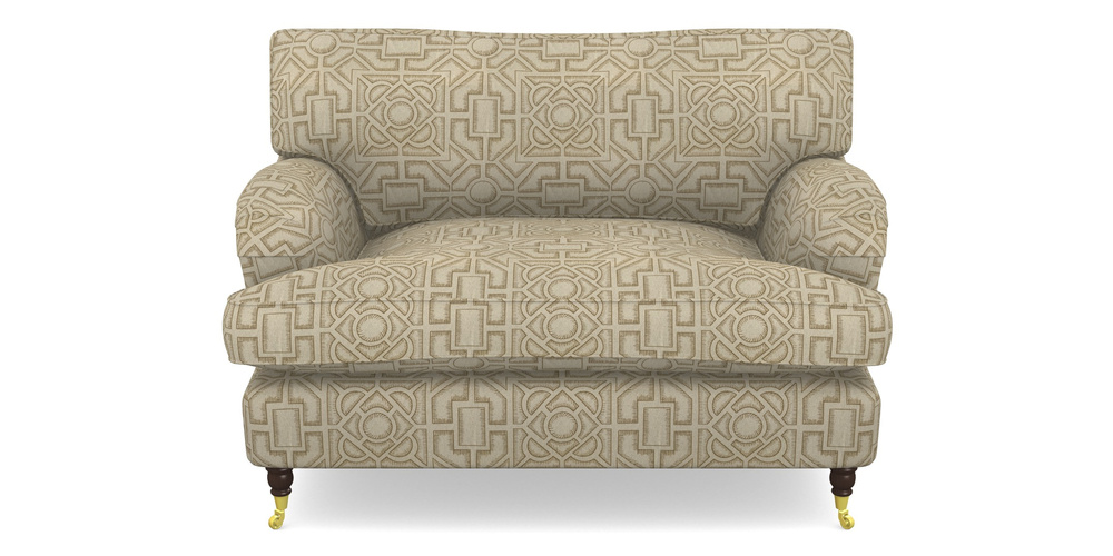 Product photograph of Alwinton Snuggler In Rhs Collection - Large Knot Garden Linen - Gold from Sofas and Stuff Limited