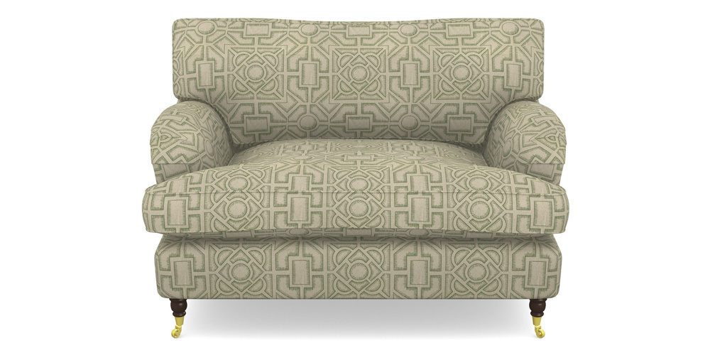 Product photograph of Alwinton Snuggler In Rhs Collection - Large Knot Garden Linen - Green from Sofas and Stuff Limited