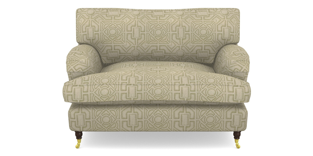 Product photograph of Alwinton Snuggler In Rhs Collection - Large Knot Garden Linen - Olive from Sofas and Stuff Limited