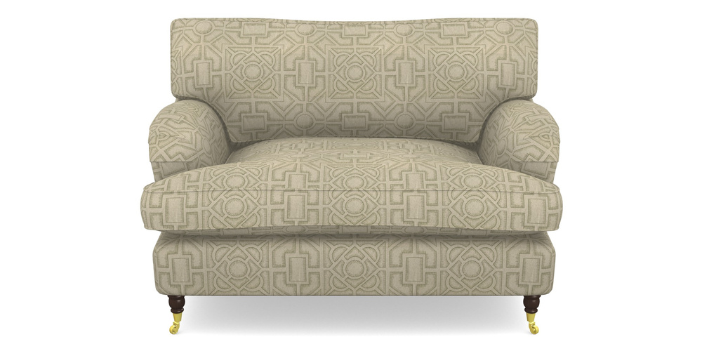 Product photograph of Alwinton Snuggler In Rhs Collection - Large Knot Garden Linen - Pistachio from Sofas and Stuff Limited