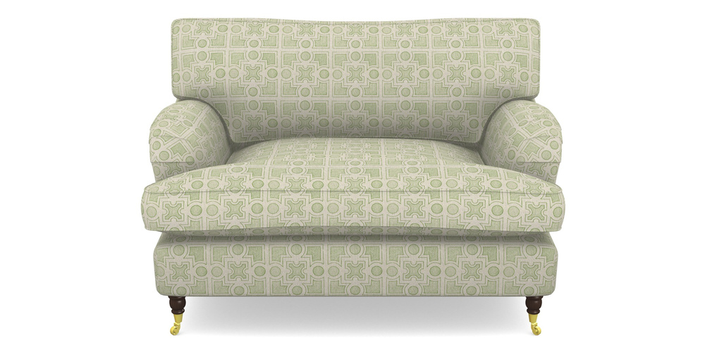 Product photograph of Alwinton Snuggler In Rhs Collection - Small Knot Garden Cotton Weave - Green from Sofas and Stuff Limited