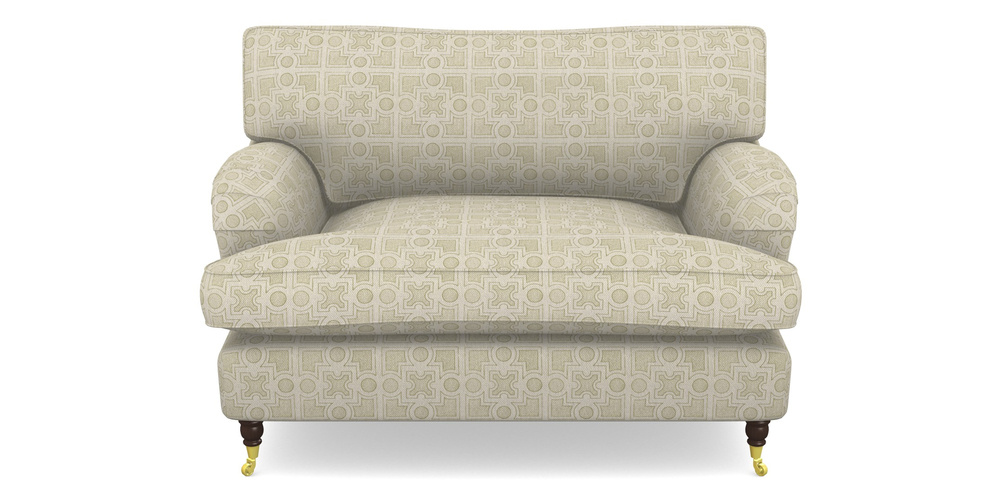 Product photograph of Alwinton Snuggler In Rhs Collection - Small Knot Garden Cotton Weave - Olive from Sofas and Stuff Limited