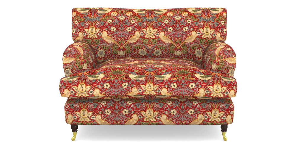 Product photograph of Alwinton Snuggler In William Morris Collection - Strawberry Thief - Crimson Slate from Sofas and Stuff Limited