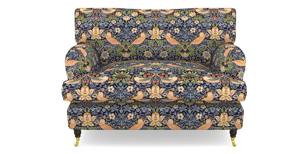 Product photograph of Alwinton Snuggler In William Morris Collection - Strawberry Thief - Indigo Mineral from Sofas and Stuff Limited