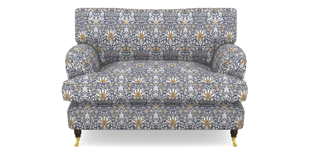 Product photograph of Alwinton Snuggler In William Morris Collection - Snakeshead - Indigo Hemp from Sofas and Stuff Limited