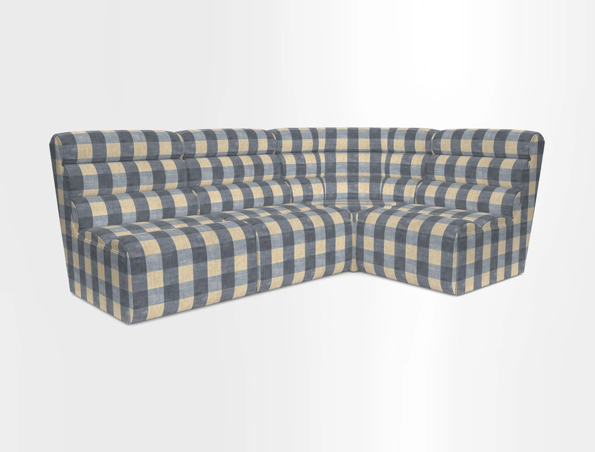 Aspect modular corner group LHF in Harpers Bazaar Houndstooth Cobalt