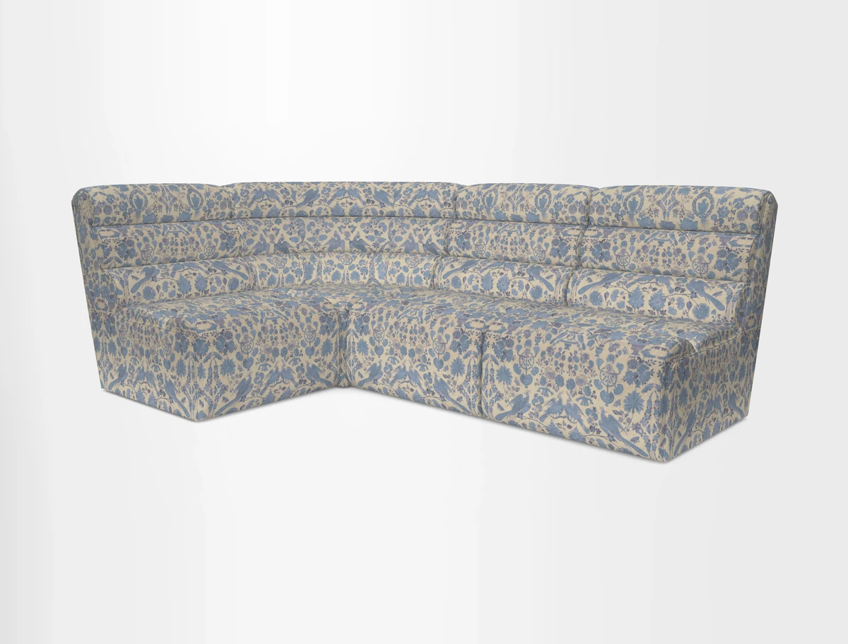 Aspect modular corner group RHF in Harpers Bazaar Houndstooth Cobalt