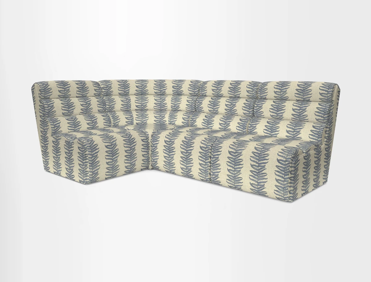Aspect modular corner group RHF in Harpers Bazaar Houndstooth Cobalt