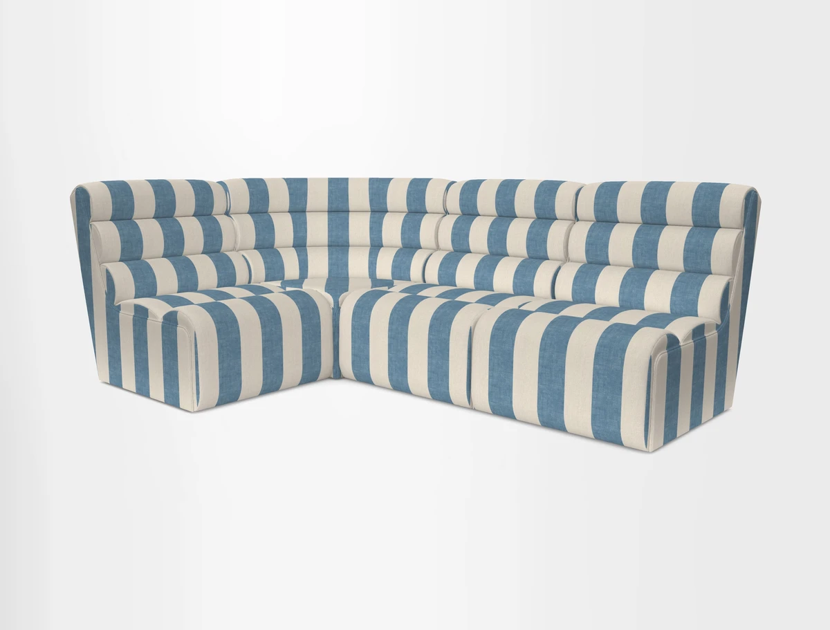 Aspect modular corner group RHF in Harpers Bazaar Houndstooth Cobalt