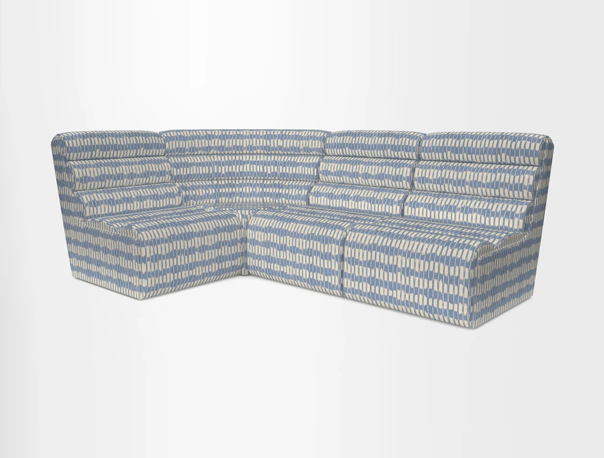 Aspect modular corner group RHF in Harpers Bazaar Houndstooth Cobalt