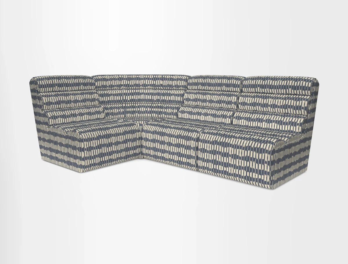 Aspect modular corner group RHF in Harpers Bazaar Houndstooth Cobalt