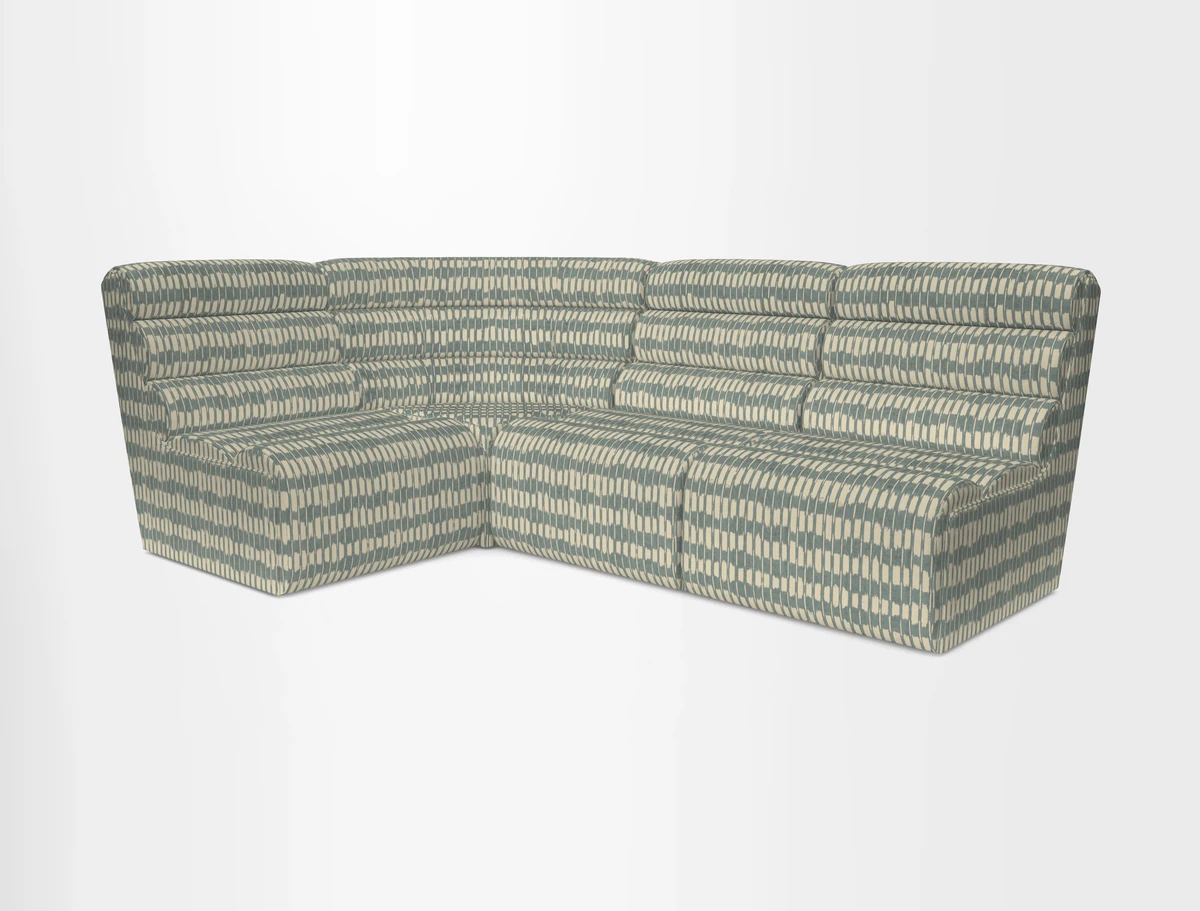 Aspect modular corner group RHF in Harpers Bazaar Houndstooth Cobalt