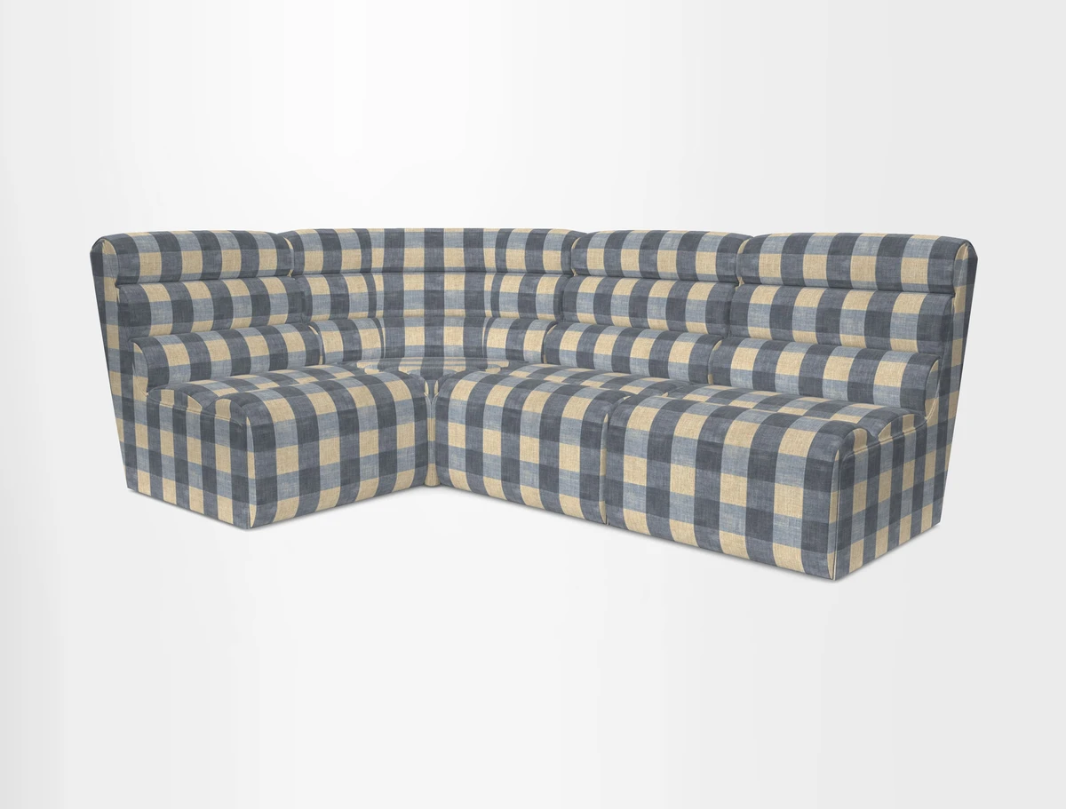 Aspect modular corner group RHF in Harpers Bazaar Houndstooth Cobalt