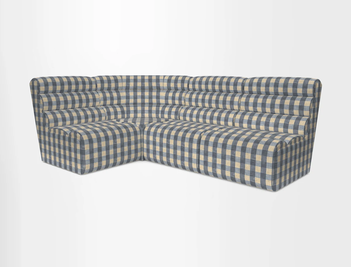 Aspect modular corner group RHF in Harpers Bazaar Houndstooth Cobalt