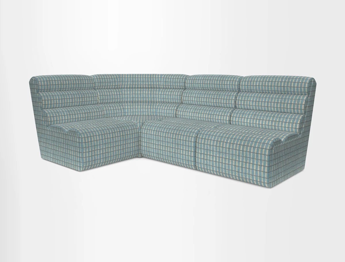 Aspect modular corner group RHF in Harpers Bazaar Houndstooth Cobalt